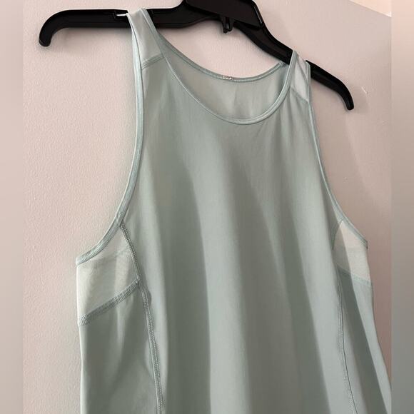 Lululemon Athletica Pale Mint Blue Mesh Back Sleeveless Tank Top - Picture 2 of 5